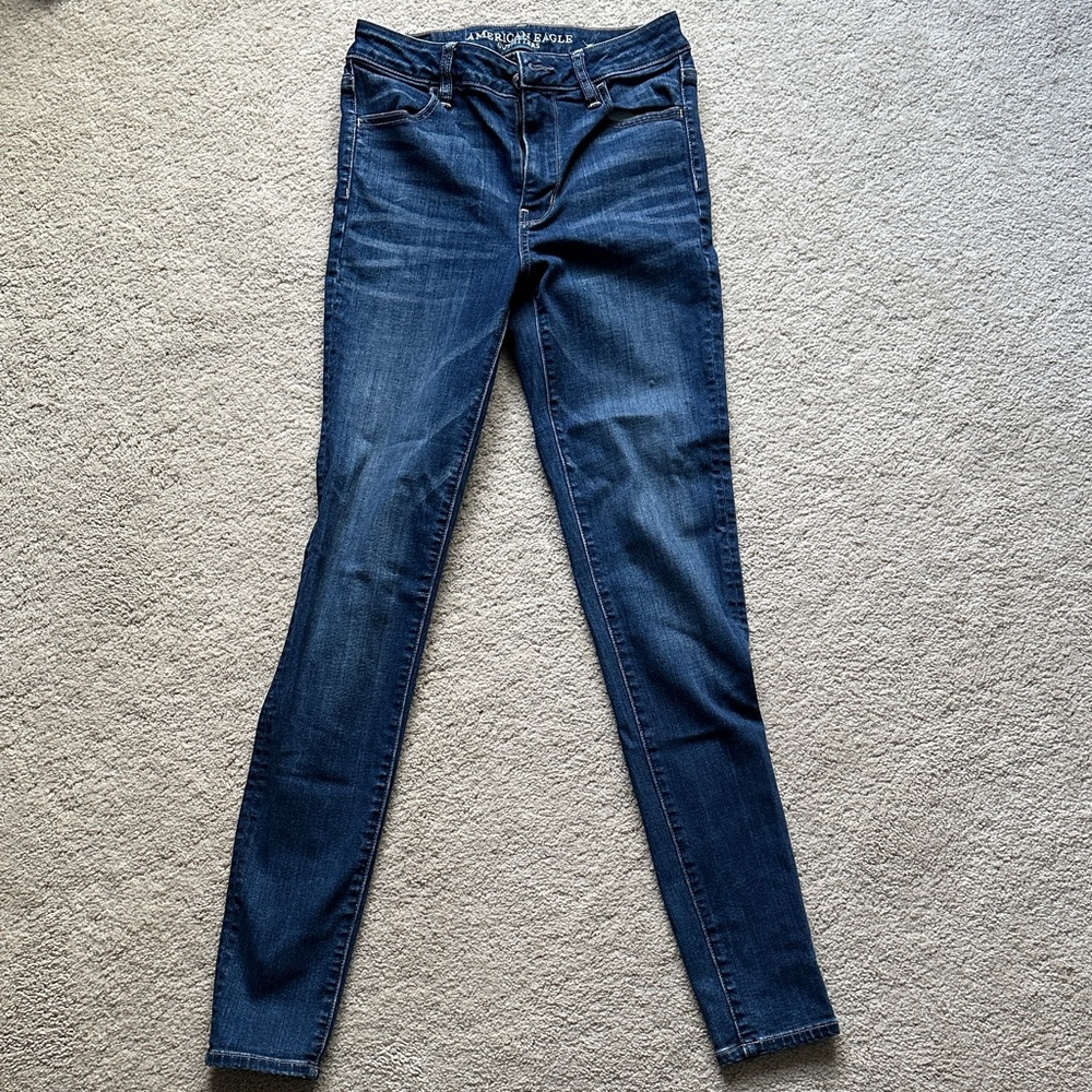 American Eagle Outfitters Women's Dark Blue Skinny Jeans